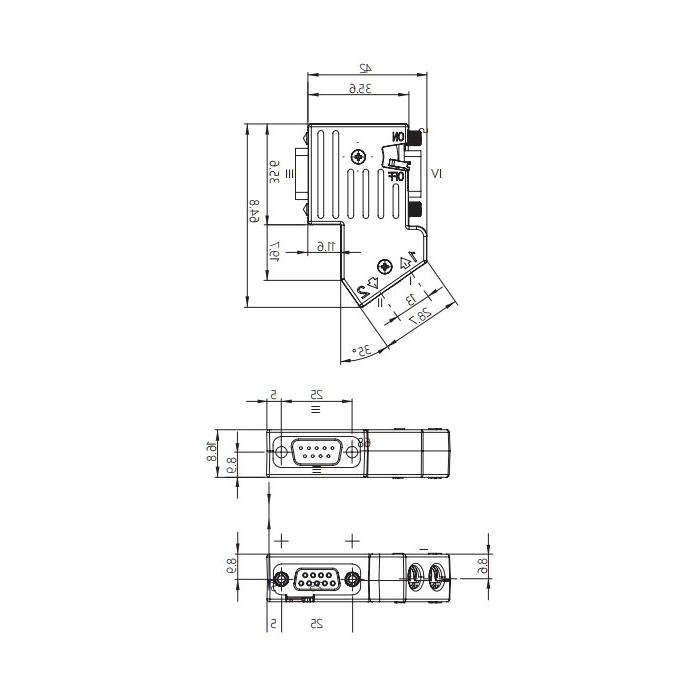 Profibus 带有可切换终端电阻的总线插头、0CE161